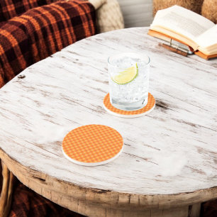 Posavasos Naranja Buffalo Plaid Holiday