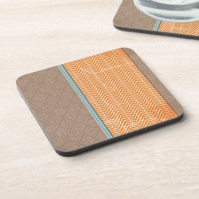 Posavasos Naranja Chevrons Coasters (Lado Izquierdo)