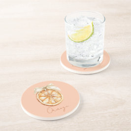 Posavasos Naranja con bonito lazo de crema