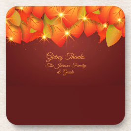Posavasos Naranja de Acción de Gracias Coincidiendo con el n