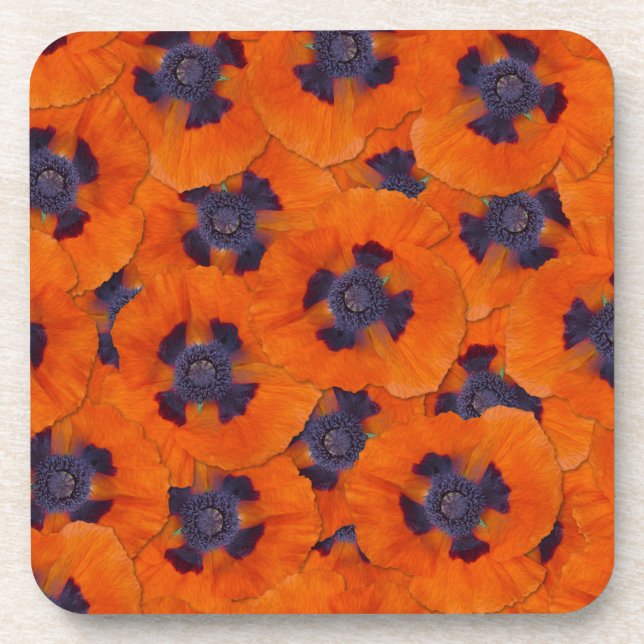 Posavasos Naranja de escarlata Poppy patrón sin soldadura (Frente)