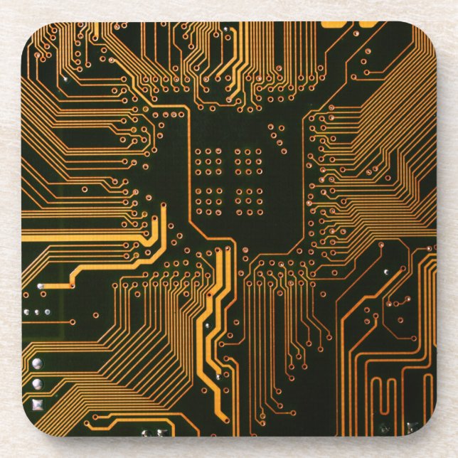 Posavasos Naranja de la placa de circuito del ordenador Guay (Frente)