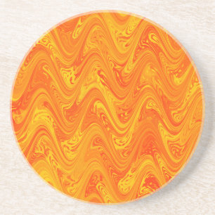 Posavasos Naranja de mareo Patrón rojo amarillo