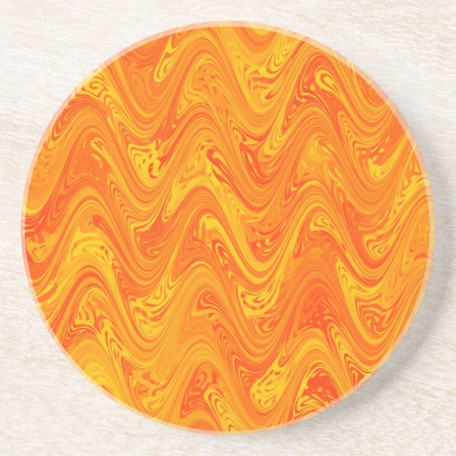 Posavasos Naranja de mareo Patrón rojo amarillo (Frente)