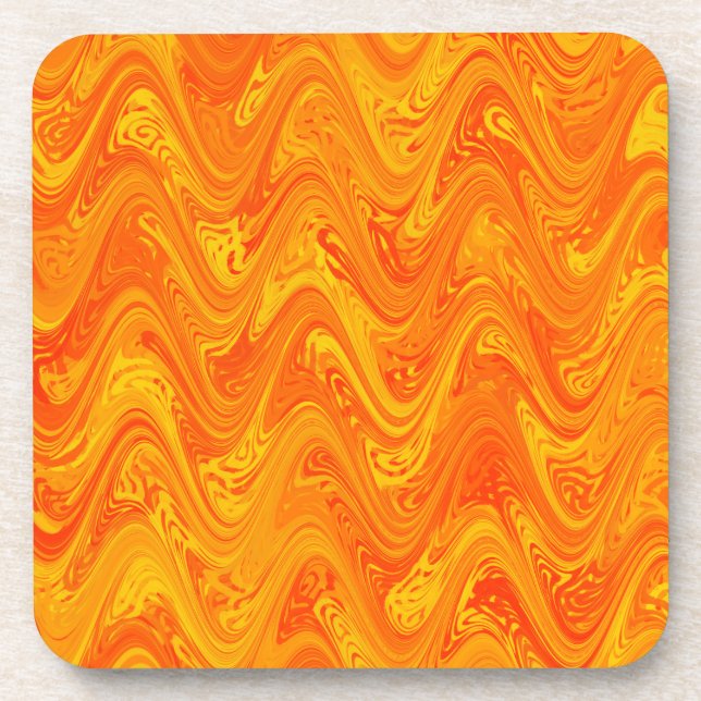 Posavasos Naranja de mareo Patrón rojo amarillo (Frente)