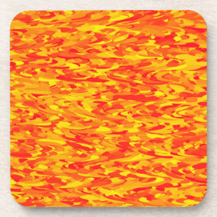 Posavasos Naranja del patrón abstracto amarillo rojo