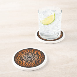 Posavasos Naranja Espiritual Negro Mandala Geométrica Orient