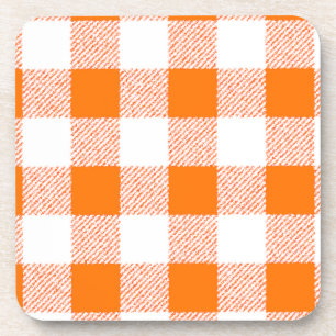 Posavasos Naranja Gingham Check Pattern