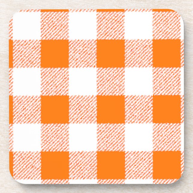 Posavasos Naranja Gingham Check Pattern (Frente)