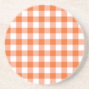Posavasos Naranja Gingham Coaster