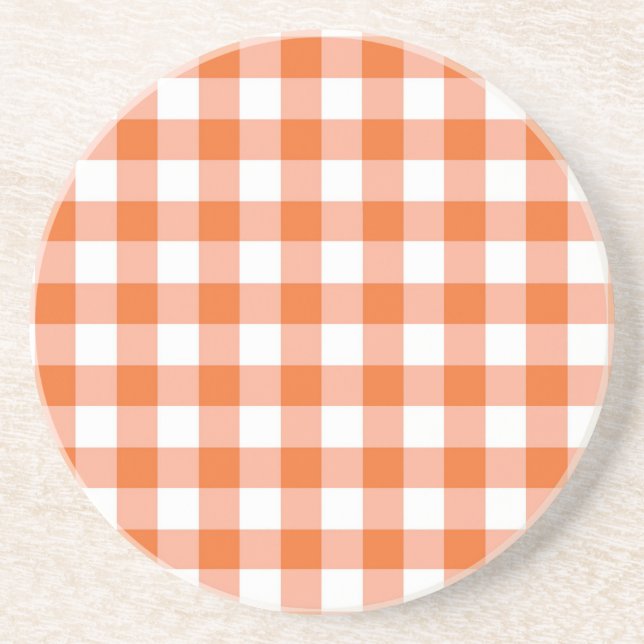 Posavasos Naranja Gingham Coaster (Frente)