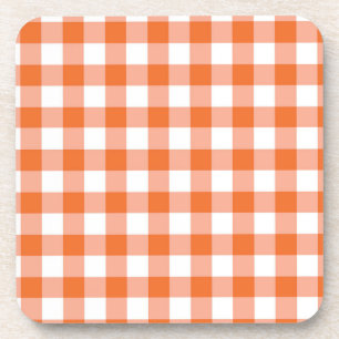Posavasos Naranja Gingham Coaster