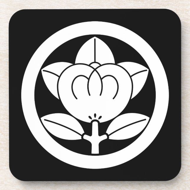 Posavasos Naranja mandarín en círculo (Frente)