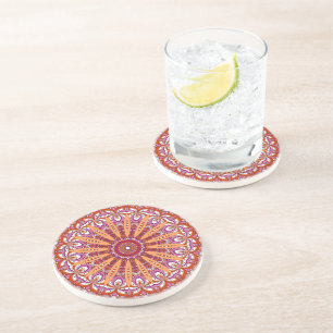 Posavasos Naranja rojo rosa mandala Orgullo lesbiano