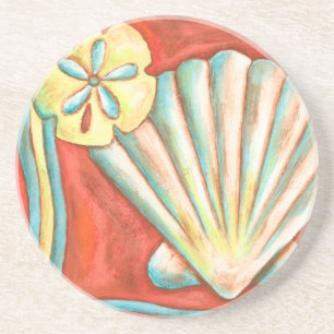 Posavasos Naranja Rústico Seashells