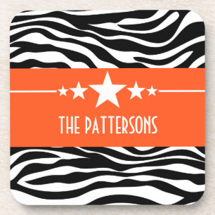 Posavasos Naranja Sassy Star Zebra Coaster Set