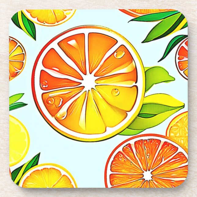 Posavasos Naranja Slice: Arte Citrus (Frente)