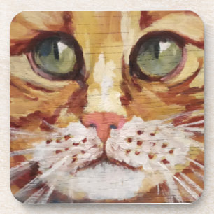 Posavasos Naranja Tabby Pintura Detalle de la escayola de be