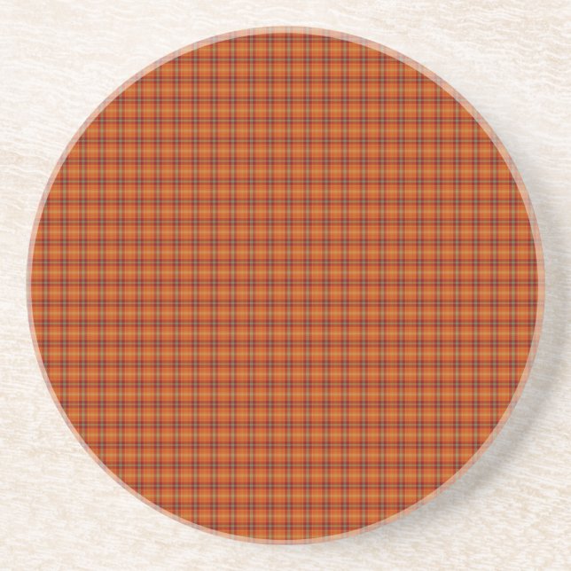 Posavasos Naranja Tartan Coaster (Frente)
