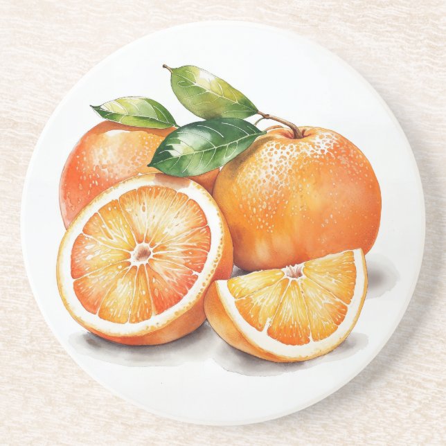 Posavasos Naranjas cortados y enteros (Frente)