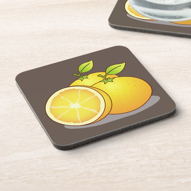 Posavasos Naranjas jugosas arte de frutas (Lado Izquierdo)