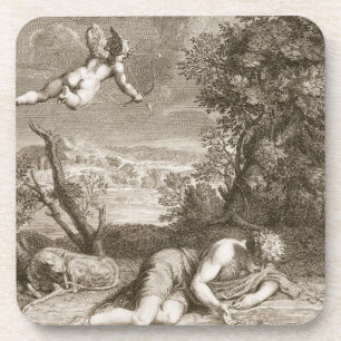 Posavasos Narciso transformado en una flor, 1730 (engravi