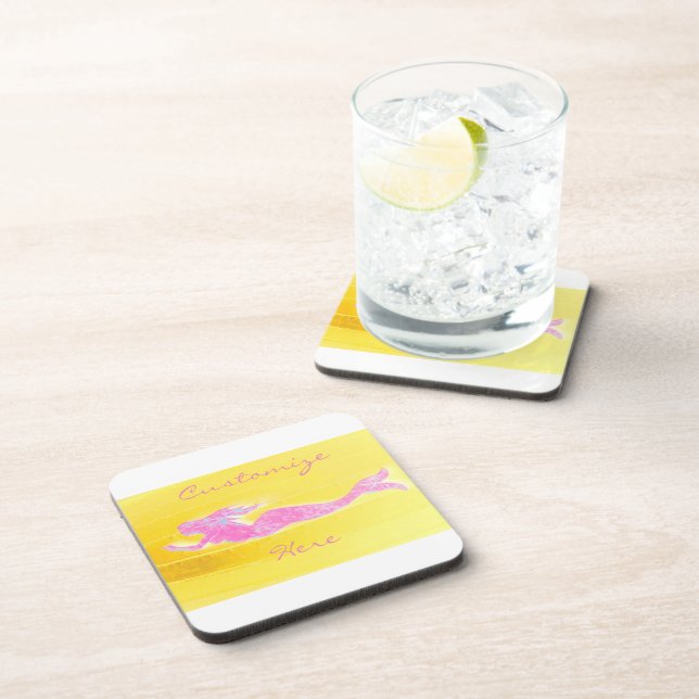 Posavasos natación de sirena rosa (Lado Derecho)