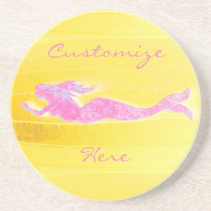 Posavasos natación de sirena rosa