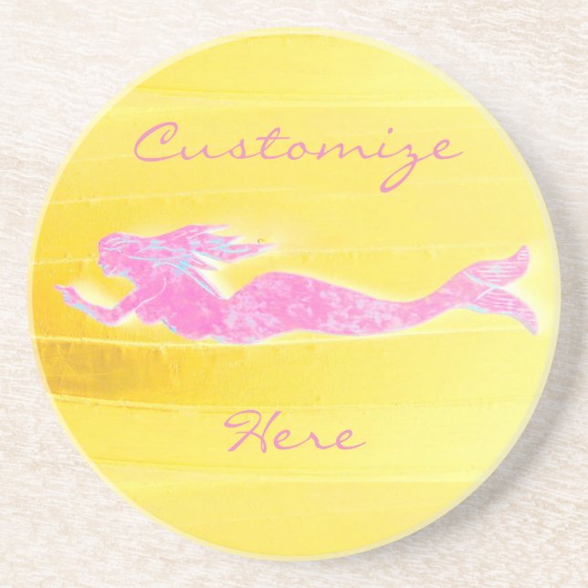 Posavasos natación de sirena rosa (Frente)