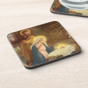 Posavasos Natividad de Navidad Vintage, María José Niño Jesú