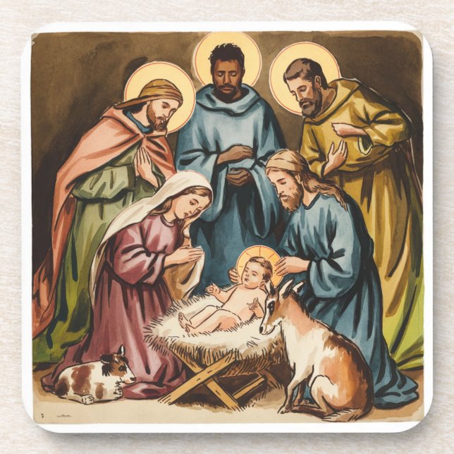 Posavasos Natividad nacimiento de Jesús (Frente)