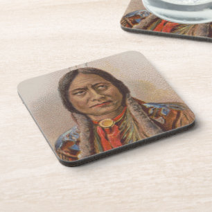 Posavasos Nativo americano: Lakota Sitting Bull, Fumando Anu