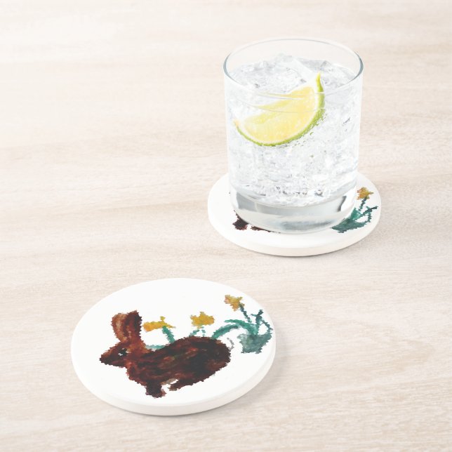Posavasos Naturaleza de las flores de conejo (Lado)