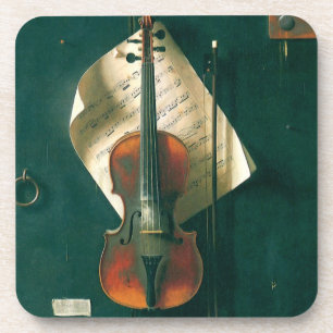 Posavasos Naturaleza muerta de violín viejo de William Micha