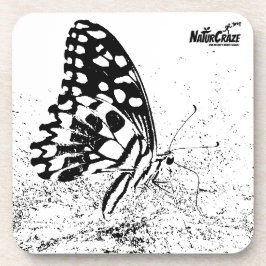 Posavasos NaturCraze (B&W) Mariposa montaña rusa de plástico