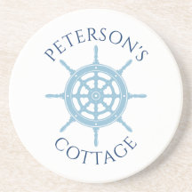 Nautical Cottage Navy Blue Nombre personalizado