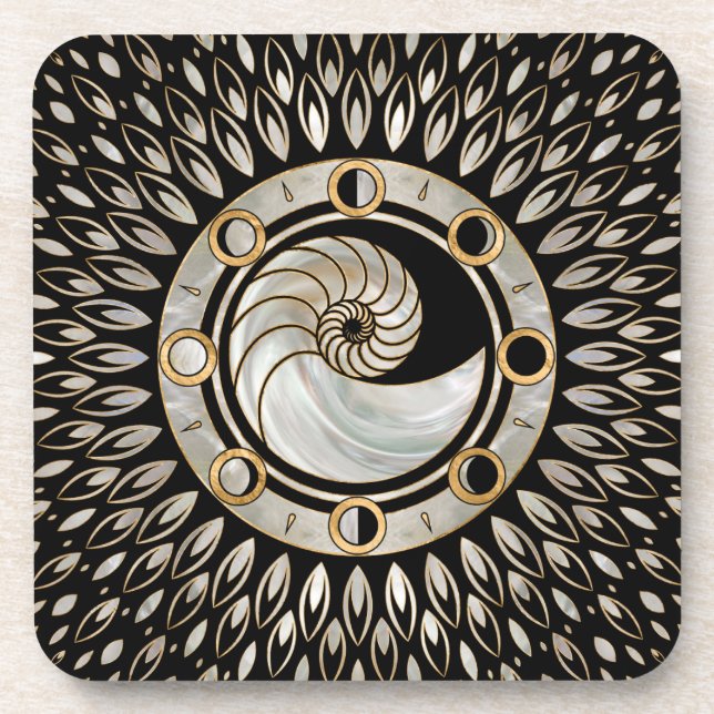 Posavasos Nautilus Shell - Fases de la luna (Frente)