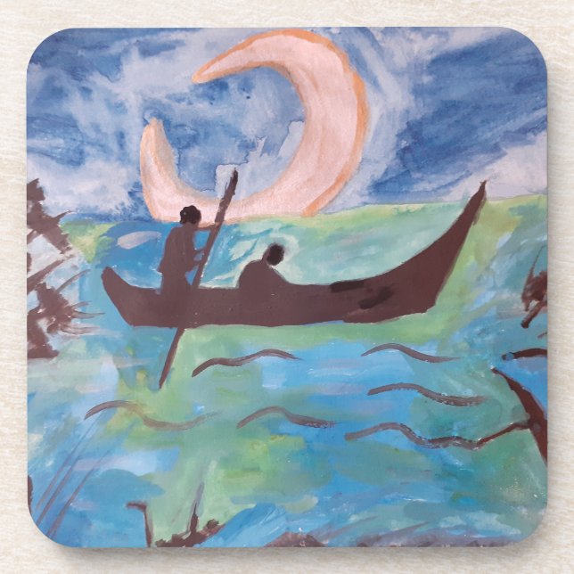 Posavasos Navegación por la montaña de agua plástica (Frente)