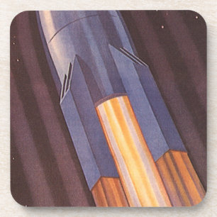 Posavasos Naves Espaciales de Ciencia Ficción Vintage Cohete