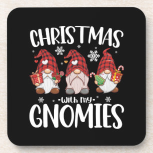 Posavasos Navidad con mis Gnomies Búfalo Cuadros Rojos Gnome