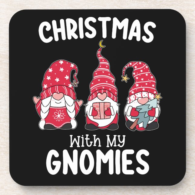 Posavasos Navidad Con Mis Gnomitos Gnomo De Fiesta (Frente)