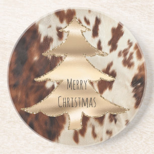 Posavasos Navidad Cuero Occidental Crema Marrón