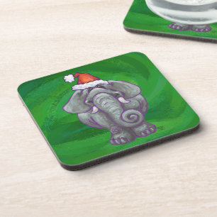 Posavasos Navidad de elefante en Green