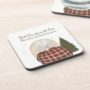 Posavasos Navidad de los mejores abuelos personalizados