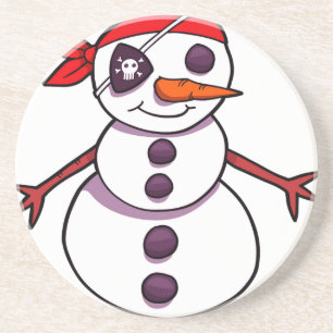Posavasos navidad de muñecos de nieve piratas