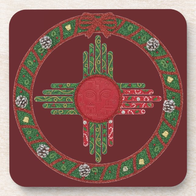 Posavasos Navidad en Nuevo México  (Frente)