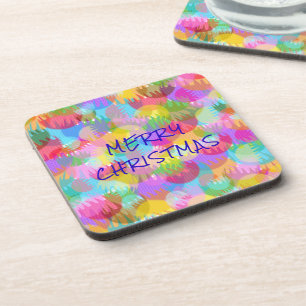 POSAVASOS NAVIDAD FELIZ PERSONALIZADA CON DESTELLOS DE COLOR