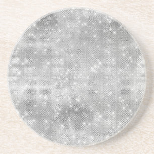 Posavasos Navidad Glitzy Plata Brillante