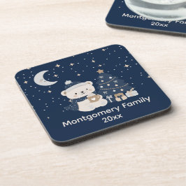 Posavasos Navidad Media Noche Personalizada | Azul Marino, P