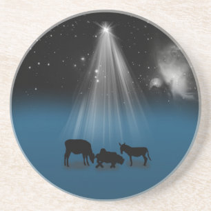 Posavasos Navidad, religioso, natividad, estrellas, práctic